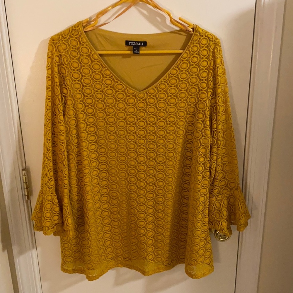 Mustard 1X blouse